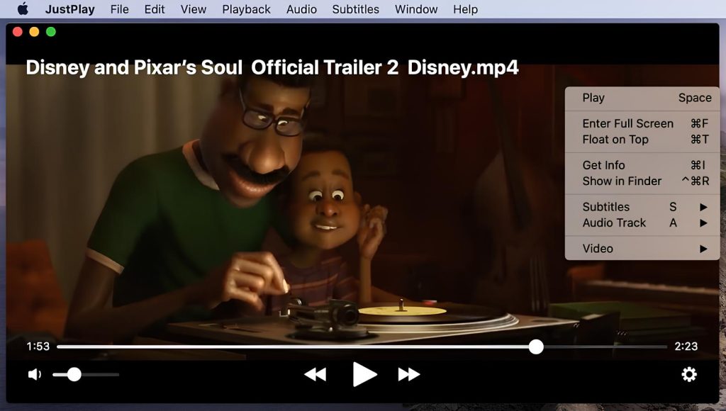 JustPlay Music Player Interface Mac Music Player JustPlay